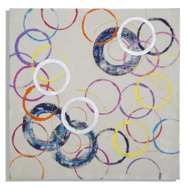 OBRAZ NA PŁÓTNIE FLOATING CIRCLES -A- 80X3X80 cm